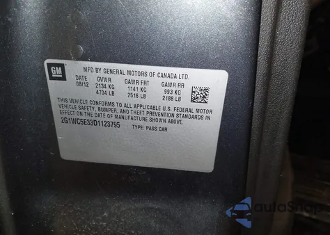 2013 Chevrolet Impala Ltz из США, поврежденный, VIN 2G1WC5E33D1123795